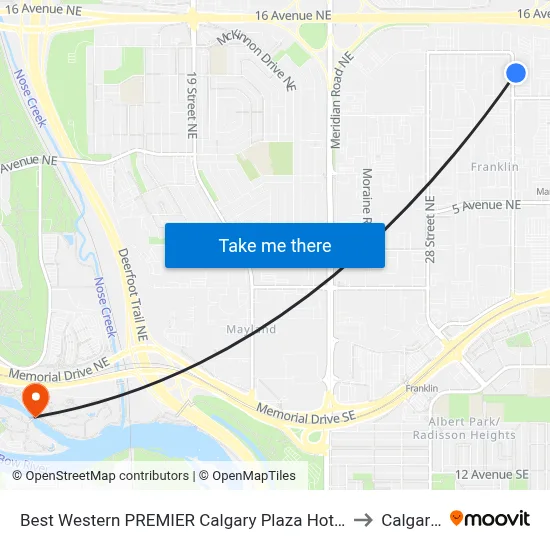 Best Western PREMIER Calgary Plaza Hotel & Conference Centre to Calgary Zoo map