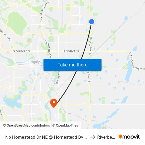 Nb Homestead Dr NE @ Homestead Bv NE to Riverbend map