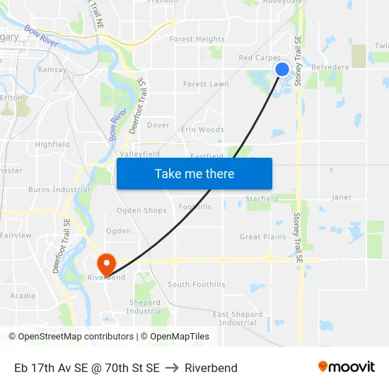 Eb 17th Av SE @ 70th St SE to Riverbend map