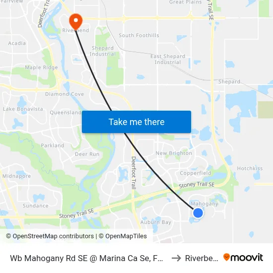 Wb Mahogany Rd SE @ Marina Ca Se, Farside to Riverbend map