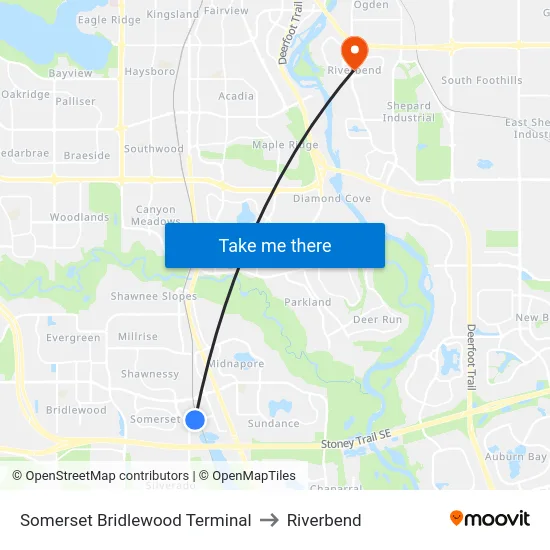 Somerset Bridlewood Terminal to Riverbend map