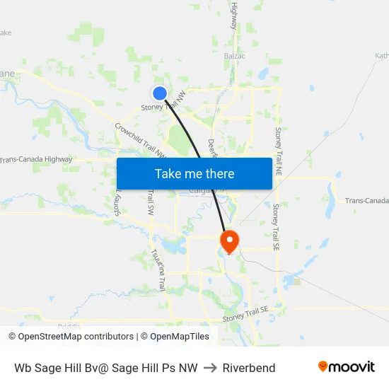 Wb Sage Hill Bv@ Sage Hill Ps NW to Riverbend map