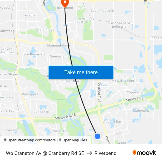 Wb Cranston Av @ Cranberry Rd SE to Riverbend map