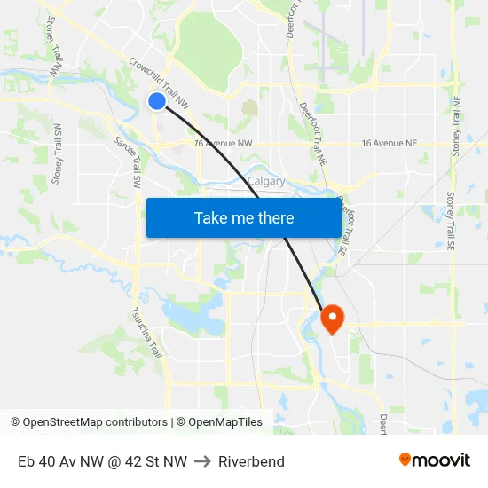 Eb 40 Av NW @ 42 St NW to Riverbend map