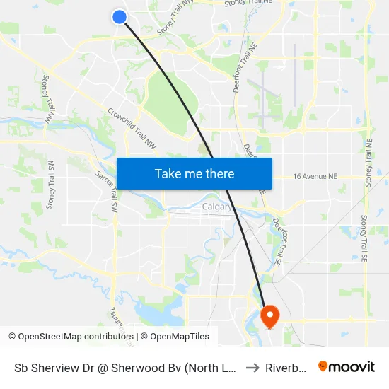 Sb Sherview Dr @ Sherwood Bv (North Leg) NW to Riverbend map
