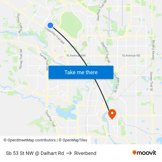 Sb 53 St NW @ Dalhart Rd to Riverbend map