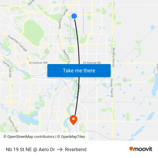 Nb 19 St NE @ Aero Dr to Riverbend map