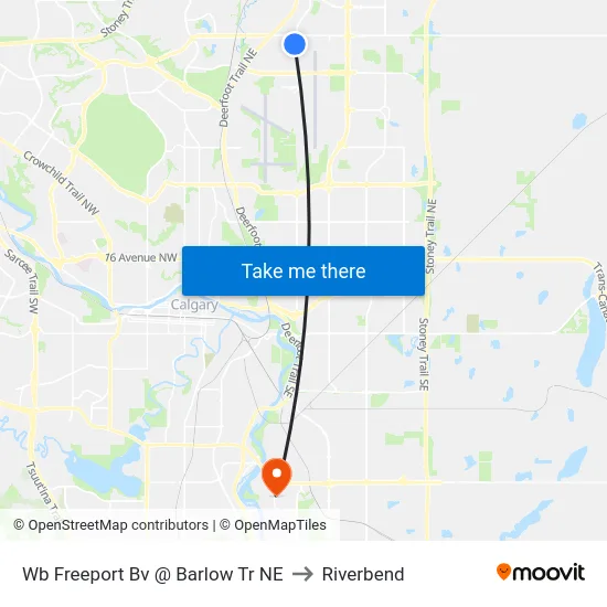 Wb Freeport Bv @ Barlow Tr NE to Riverbend map