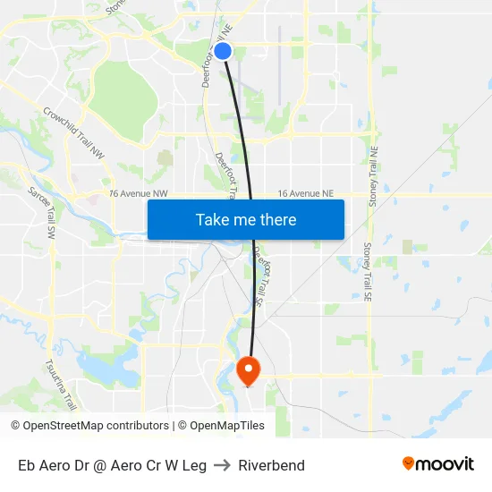 Eb Aero Dr @ Aero Cr W  Leg to Riverbend map