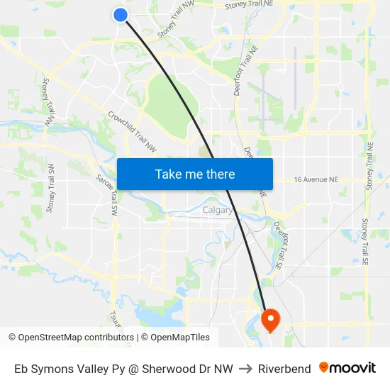 Eb Symons Valley Py @ Sherwood Dr NW to Riverbend map