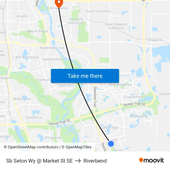 Sb Seton Wy @ Market St SE to Riverbend map
