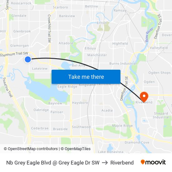 Nb Grey Eagle Blvd @ Grey Eagle Dr SW to Riverbend map