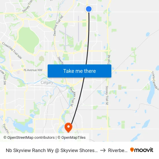 Nb Skyview Ranch Wy @ Skyview Shores Ri NE to Riverbend map