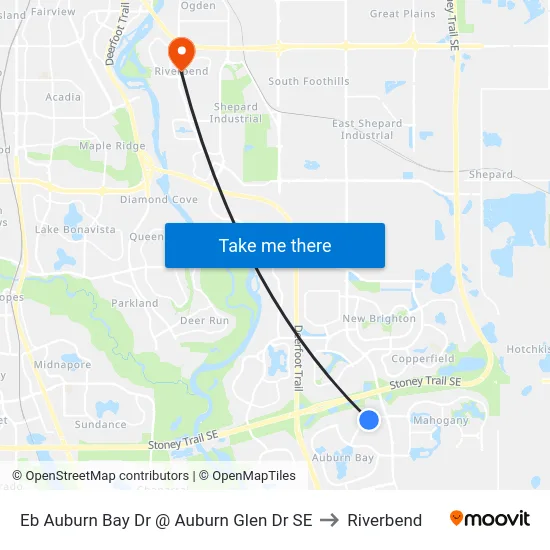 Eb Auburn Bay Dr @ Auburn Glen Dr SE to Riverbend map