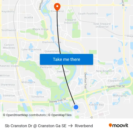 Sb Cranston Dr @ Cranston Ga SE to Riverbend map