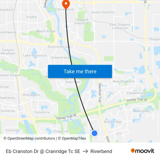 Eb Cranston Dr @ Cranridge Tc SE to Riverbend map