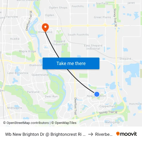 Wb New Brighton Dr @ Brightoncrest Ri SE to Riverbend map