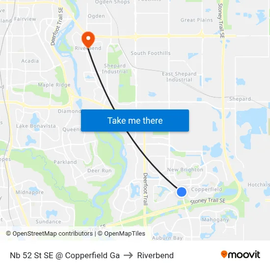 Nb 52 St SE @ Copperfield Ga to Riverbend map