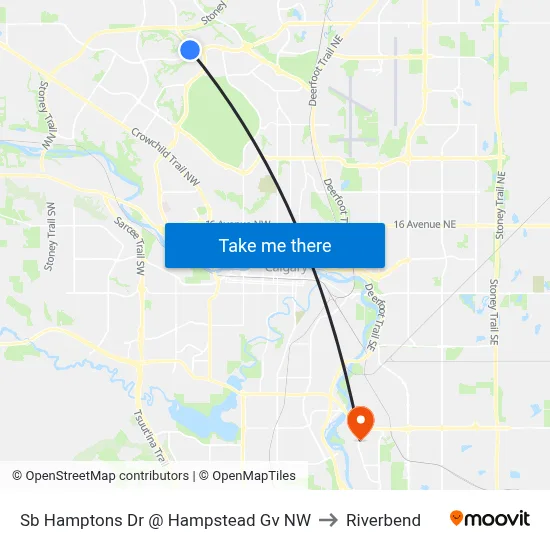 Sb Hamptons Dr @ Hampstead Gv NW to Riverbend map