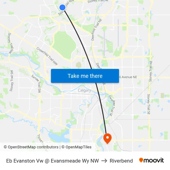Eb Evanston Vw @ Evansmeade Wy NW to Riverbend map