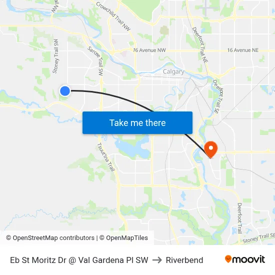Eb St Moritz Dr @ Val Gardena Pl SW to Riverbend map