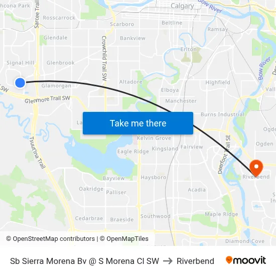 Sb Sierra Morena Bv @ S Morena Cl SW to Riverbend map