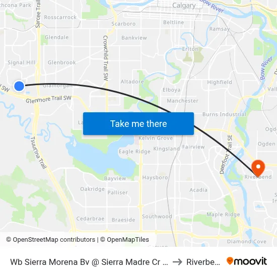 Wb Sierra Morena Bv @ Sierra Madre Cr SW to Riverbend map
