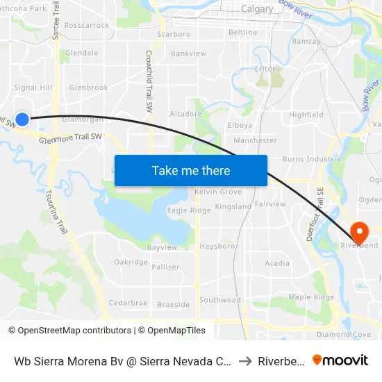 Wb Sierra Morena Bv @ Sierra Nevada Cl SW to Riverbend map