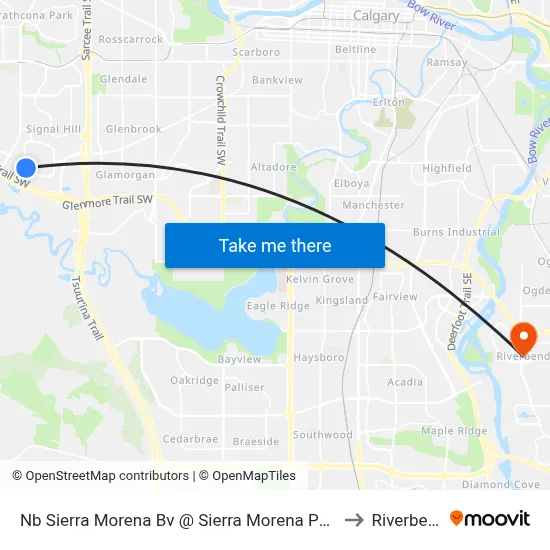 Nb Sierra Morena Bv @ Sierra Morena Pa SW to Riverbend map