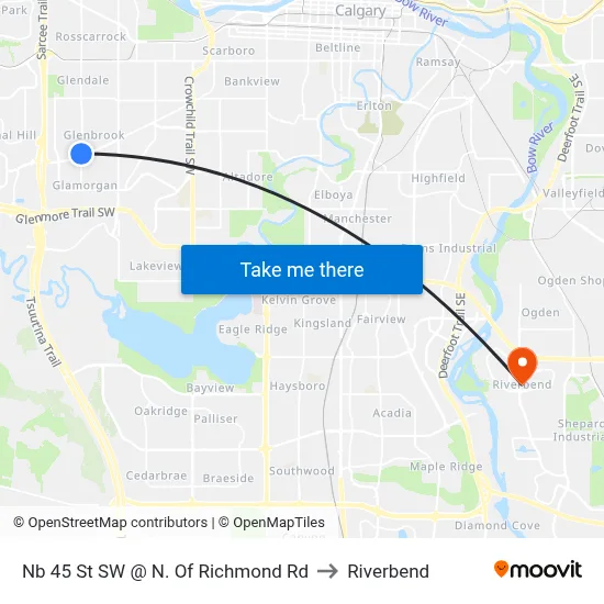 Nb 45 St SW @ N. Of Richmond Rd to Riverbend map