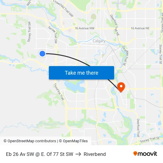 Eb 26 Av SW @ E. Of 77 St SW to Riverbend map