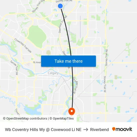 Wb Coventry Hills Wy @ Covewood Li NE to Riverbend map