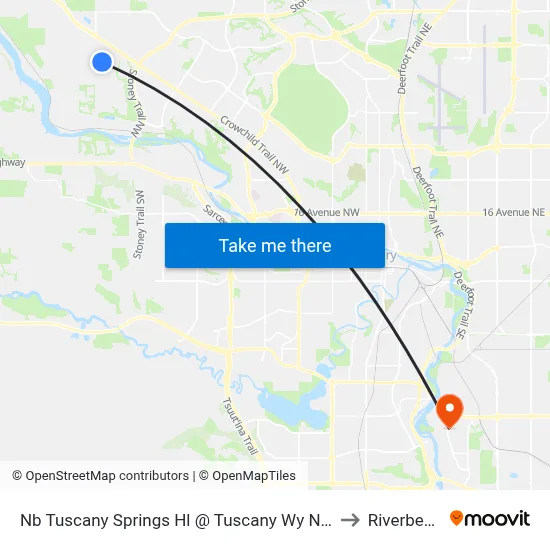 Nb Tuscany Springs Hl @ Tuscany Wy NW to Riverbend map