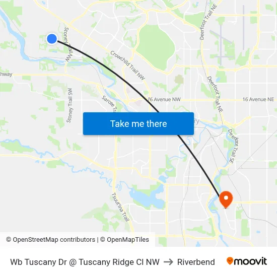 Wb Tuscany Dr @ Tuscany Ridge Cl NW to Riverbend map