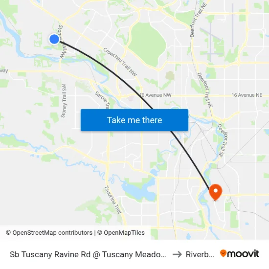 Sb Tuscany Ravine Rd @ Tuscany Meadows Cm NW to Riverbend map