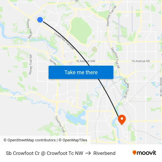 Sb  Crowfoot Cr @  Crowfoot Tc NW to Riverbend map