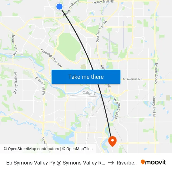 Eb Symons Valley Py @ Symons Valley Rd NW to Riverbend map