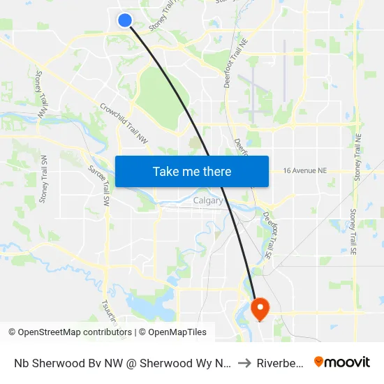 Nb Sherwood Bv NW @ Sherwood Wy NW to Riverbend map