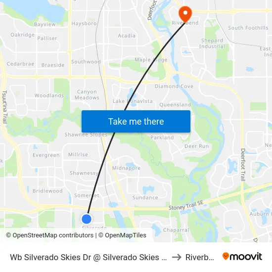 Wb Silverado Skies Dr @ Silverado Skies Mr SW to Riverbend map