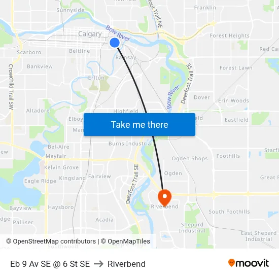 Eb 9 Av SE @ 6 St SE to Riverbend map