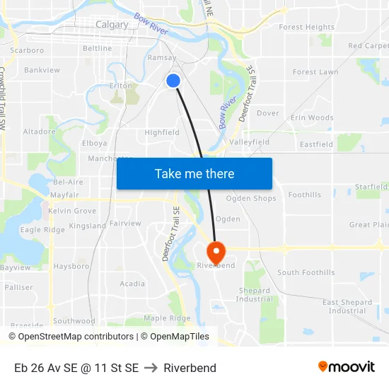 Eb 26 Av SE @ 11 St SE to Riverbend map