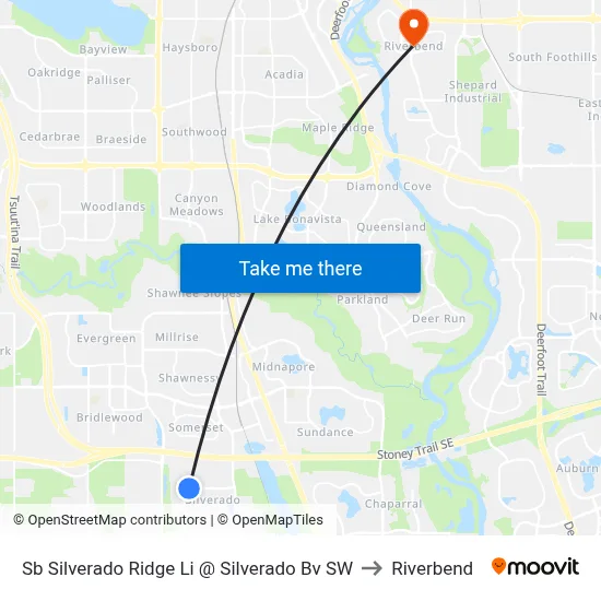 Sb Silverado Ridge Li @ Silverado Bv SW to Riverbend map