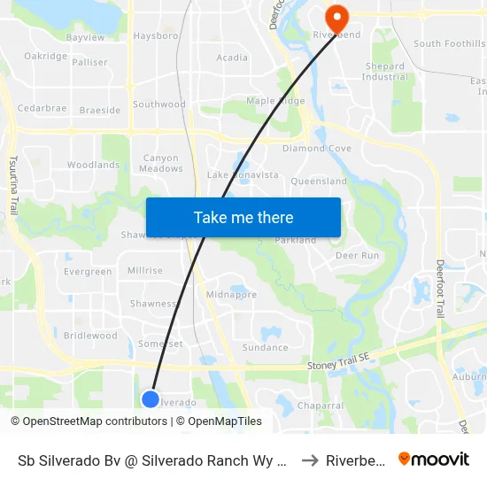 Sb Silverado Bv @ Silverado Ranch Wy SW to Riverbend map