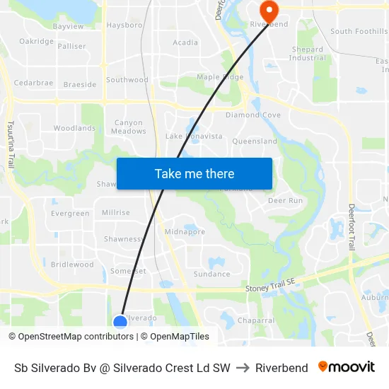 Sb Silverado Bv @ Silverado Crest Ld SW to Riverbend map