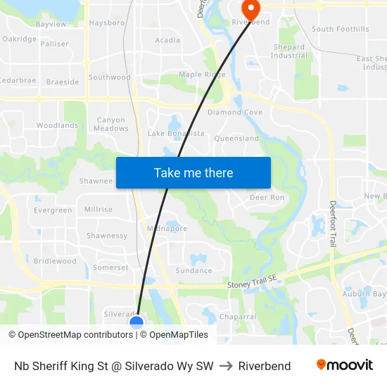 Nb Sheriff King St @ Silverado Wy SW to Riverbend map