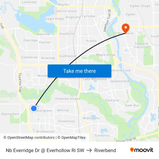 Nb  Everridge Dr @ Everhollow Ri SW to Riverbend map