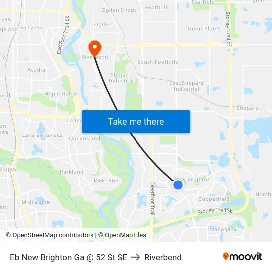 Eb New Brighton Ga @ 52 St SE to Riverbend map
