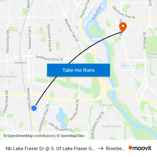 Nb Lake Fraser Dr @ S. Of Lake Fraser Gr SE to Riverbend map