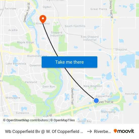 Wb Copperfield Bv @ W. Of Copperfield Cr SE to Riverbend map