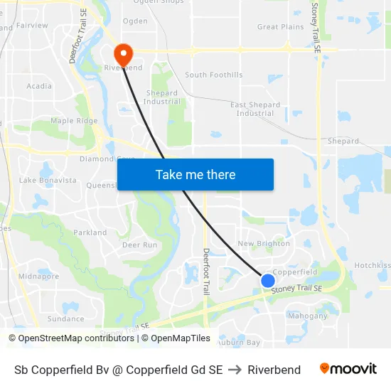 Sb Copperfield Bv @ Copperfield Gd SE to Riverbend map